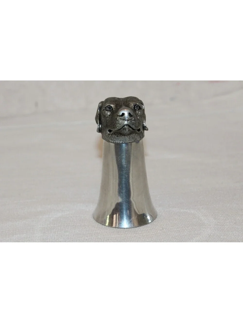 Universal Pewter Dog Head Stirrup Cup Shot Glass Hunting Sporting Barware
